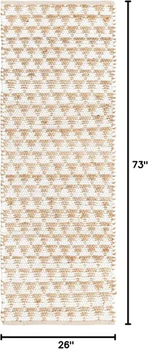 Miniatura 2 de Unique Loom Chindi Jute Collection - Alfombra de área (2 pies 2 pulgadas x 6 pies 1 pulgada, blanco/natural)