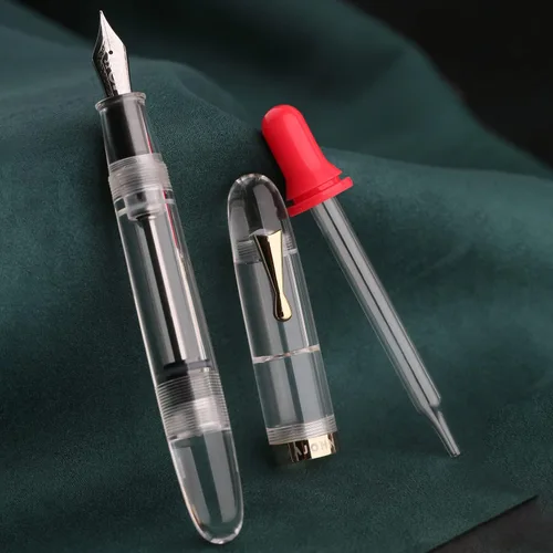 Miniatura 2 de erofa Majohn C4 Eyedropper - Pluma estilográfica de punta extrafina, acrílico transparente de gran tamaño, bolígrafos de escritura para oficina
