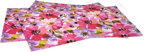 Miniatura 4 de Gift Boutique 50 manteles individuales desechables de papel de 11 x 17 pulgadas, coloridos manteles individuales recubiertos de flores de acuarela