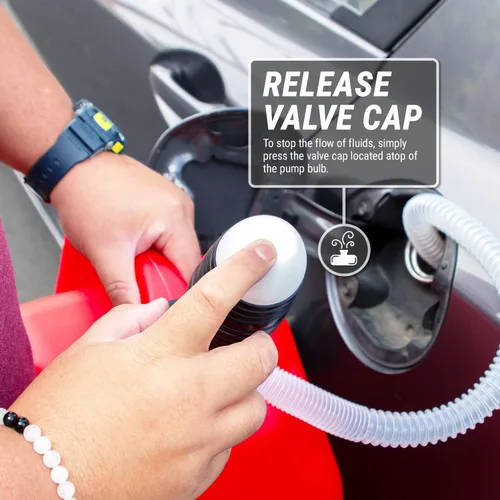 Miniatura 5 de TERA PUMP - Bomba de transferencia de combustible (Gasolina, Queroseno, Diésel, E85) Hasta 3 GPM Sifón con sistema de entrada flexible, Bomba