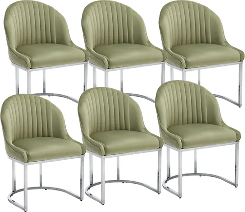 Miniatura 31 de Juego de 2 sillas de comedor de terciopelo, sillas de comedor tapizadas con patas de metal dorado, sillas auxiliares modernas para cocina, sillas