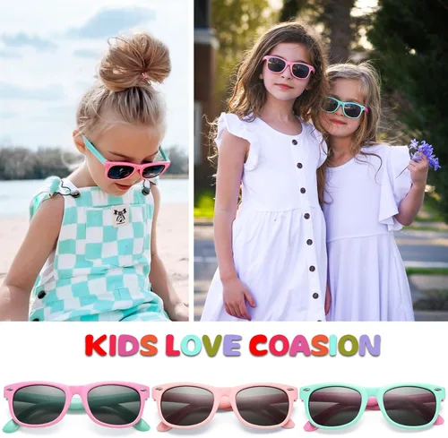 Miniatura 75 de Lentes de sol polarizados de goma elastómero termoplástico (TPEE) flexible, para niñas y niños de 3 a 9 años