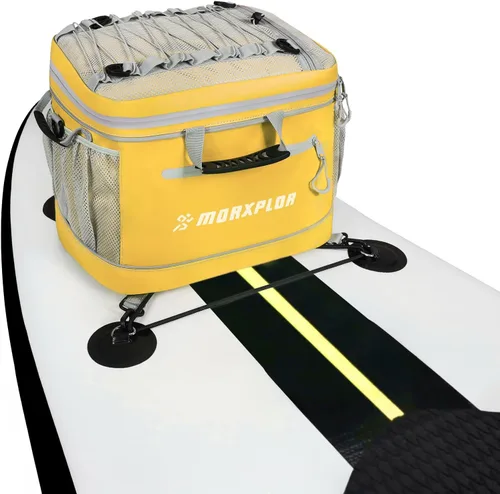 Miniatura 9 de MORXPLOR Waterproof PVC Material Paddleboard Cooler Deck Bag,40 cans Sup Deck Cooler Bag,Cooler Bag for Paddleboard,Lunch Box Cooler Insulated Blanco