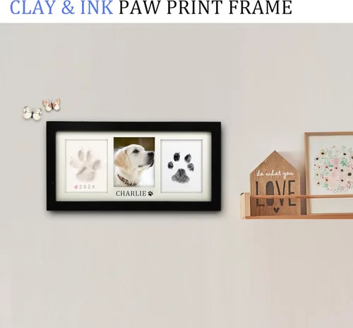Miniatura 2 de Kit de marco de huella de pata MYPAWLETS, kit de huella de pata de perro/gato, arcilla suave para huellas de pata y almohadilla de tinta de toque