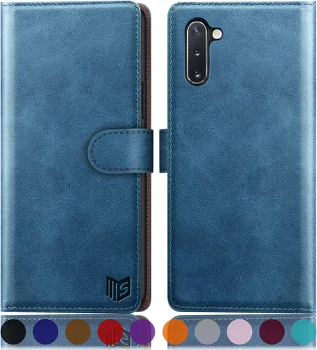 Miniatura 8 de SUANPOT Funda de piel tipo cartera para Samsung Galaxy Note 10 de 6.3 pulgadas con bloqueo RFID, tarjetero para tarjetas de crédito, libro con tapa