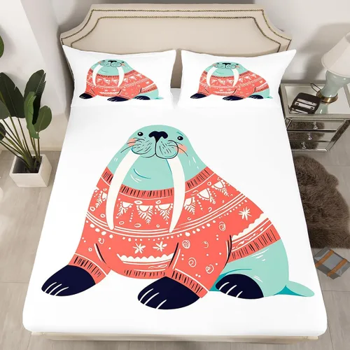 Miniatura 18 de Manfei Sábana bajera ajustable musical tamaño individual, juego de ropa de cama con estampado de notas musicales retro para niños y niñas, Marrón