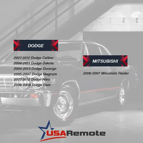 Miniatura 5 de Carcasa de llave compatible con Dodge Caliber Dakota Durango Magnum Nitro Ram KOBDT04A
