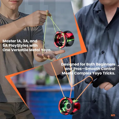 Miniatura 5 de MAGICYOYO N11 Yo-yo profesional de metal, yo-yo sensible y yo-yo no sensible de aleación para principiantes a jugadores avanzados, trucos de yo-yo