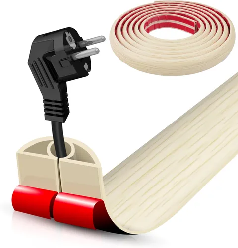 Miniatura 67 de Cubierta autoadhesiva para cables de suelo, gestión de cables de 3.3 pies, protector de tira de extensión para cables, evita tropiezos de cables