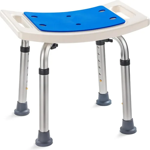 Miniatura 7 de Dr. Kay's Silla de ducha ajustable para ducha interior con soportes únicos de barra transversal resistente, taburete de ducha para la bañera