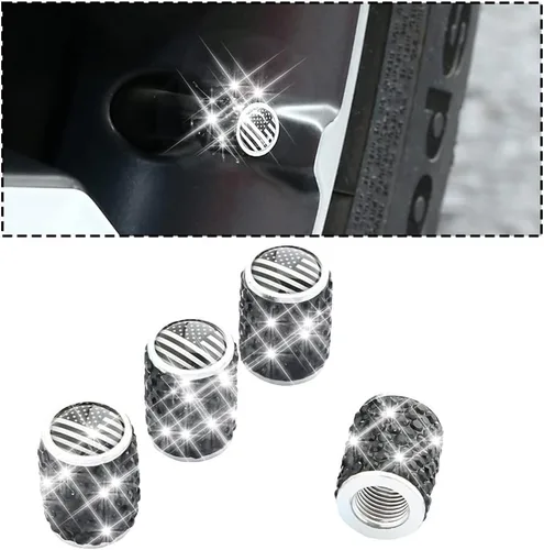 Miniatura 9 de zipelo Tapas de vástago de válvula con brillo, paquete de 4 unidades, con cristal de diamantes de imitación para neumático de coche, tapa de vástago