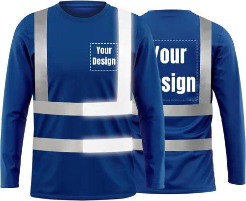 Miniatura 17 de La alta visibilidad reflexiva de las camisetas de la seguridad del logotipo de encargo Hola Vis de Verde neón