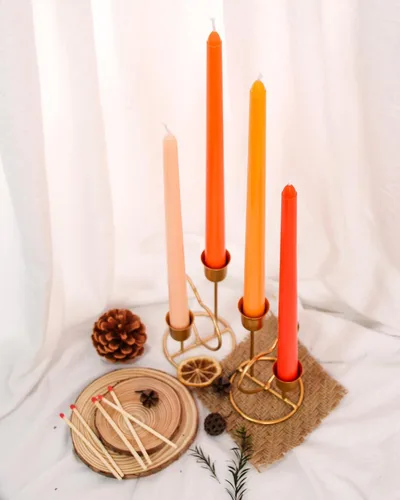 Miniatura 3 de Viyffo Paquete de 4 velas cónicas color naranja de 12 pulgadas, sin perfume, sin humo, largas y altas para candelabros, boda, decoración del hogar