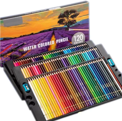 Juego de lápices de colores solubles en agua de 120 colores para colorear, mezclar y usar en capas, libros para adultos o niños
