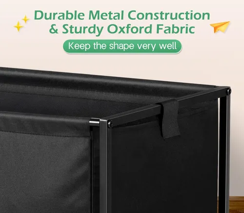 Miniatura 4 de MISSLO Caja grande de juguetes con ruedas, gran baúl de juguetes para niños, organizador de juguetes, 124L, color negro