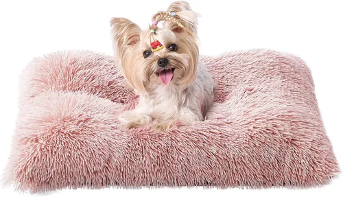 Miniatura 34 de EHEYCIGA Cama Esponjosa para Jaula de Perros Grandes, Almohadilla de Jaula de Piel Sintética Afelpada, Cama Calmante Anti-Ansiedad para Perros Negro