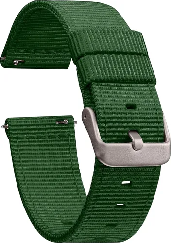 Miniatura 8 de GadgetWraps Correa de reloj de nailon con pasadores de liberación rápida compatible con Gizmo Watch, Samsung, verde esmeralda guijarro, 0.787 in