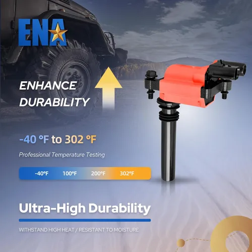 Miniatura 4 de ENA Juego de 8 bobinas de encendido rojas con juego de cables rojos y 16 bujías compatibles con Chrysler Dodge Jeep Ram 1500 2500 3500 Magnum Grand
