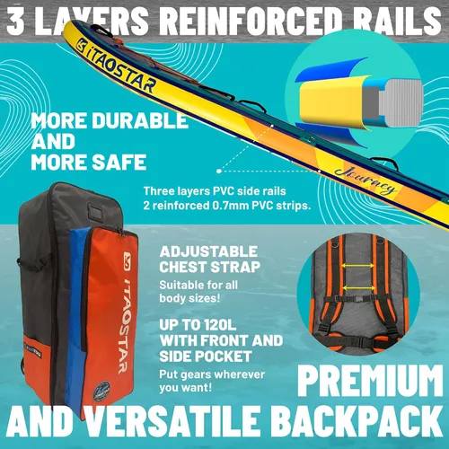 Miniatura 6 de iTAOSTAR Journey Tabla de Paddle de 11'6" / 11'×34" / 11'×35" Extra Ancha, Accesorios Premium de Tabla SUP Todo-en-Uno, Aletas Personalizadas