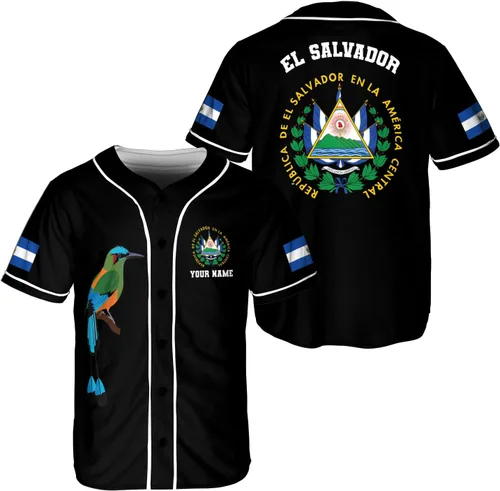 Miniatura 14 de Parvii Camiseta de béisbol personalizada de El Salvador Orgulloso, camiseta de El Salvador, camiseta de El Salvador, Jersey de El Salvador