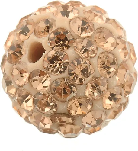 Miniatura 4 de RUBYCA Pave - Cuentas de arcilla de cristal checo para joyería Shamballa (20 unidades, 0.472 pulgadas, morado claro)