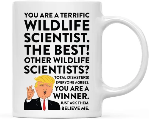 Miniatura 6 de Andaz Press Round 11 oz taza de té de cerámica para café divertido presidente Donald Trump regalo de Navidad, You are a Terrific Aquatic Biologist