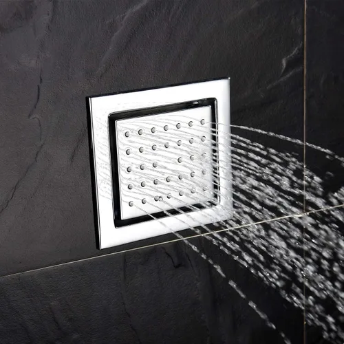 Miniatura 2 de CIENCIA Spray de masaje cuadrado de latón para el cuerpo de la ducha, espray montado en la pared del jet del cuerpo de la ducha del balneario