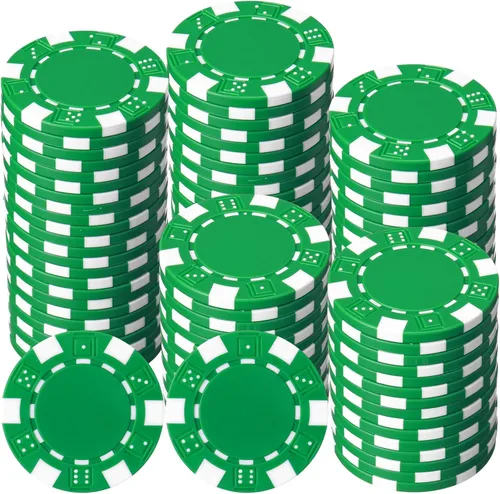 Miniatura 14 de 100 fichas de póquer de 0.41 oz ABS Monte Carlo, 0.05 oz fichas de bingo de 1.575 in, marcadores en blanco para conteo a granel para Blackjack y Rojo