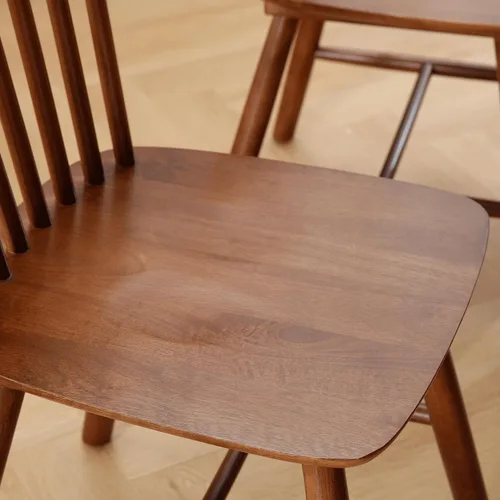 Miniatura 4 de Juego de 4 sillas de comedor de estilo granja, silla de comedor Windsor, sillas de cocina sin brazos con respaldo de espiral, sillas laterales