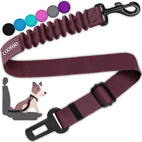 Miniatura 13 de COOYOO Cinturón de seguridad para perro, juego de 3 piezas retráctil, cinturones de seguridad ajustables para vehículo, nailon para mascotas, Set