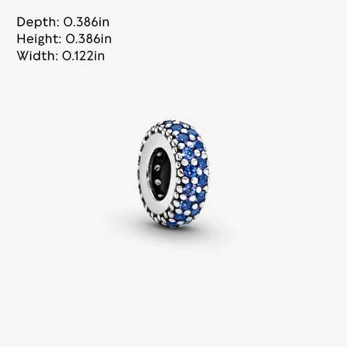Miniatura 5 de Pandora Joyas Blue Sparkle Espaciador Cristales Charm en Plata de Ley, Metal Cristal, Cristales
