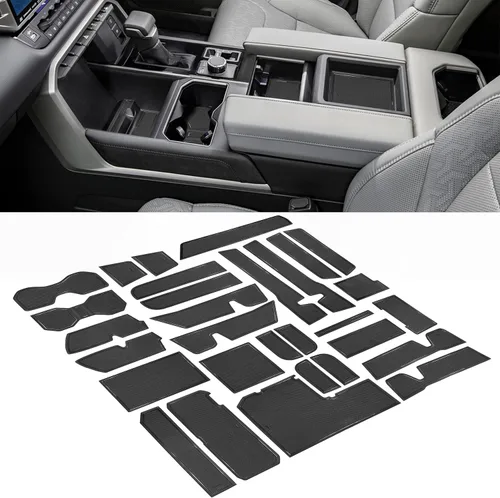 Forro personalizado para accesorios Toyota Tundra 2022 2023 2024 2025 2026, insertos para portavasos, alfombrillas para consola central,