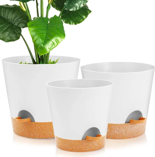 Miniatura 11 de GARDIFE Macetas de 10/9/8 pulgadas para plantas de interior, macetas auto-regantes, macetas de riego automático, macetas de flores, negras