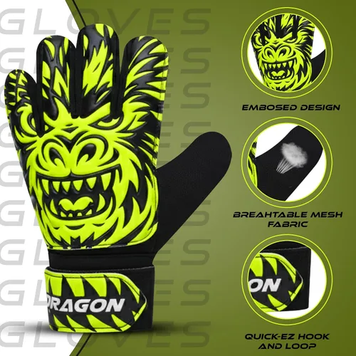 Miniatura 2 de Guantes de portero de fútbol para niños – Guantes de portero juvenil con fuerte agarre y protección, palmas de látex duraderas, ajuste transpirable