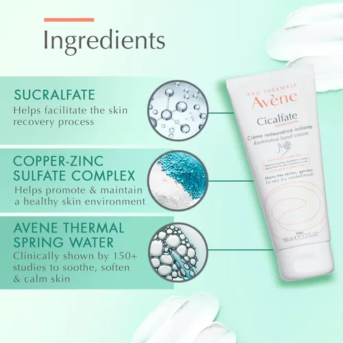 Miniatura 4 de Avène Crema de manos Cicalfate, loción nutritiva intensa para manos secas y agrietadas, 3.3 onzas