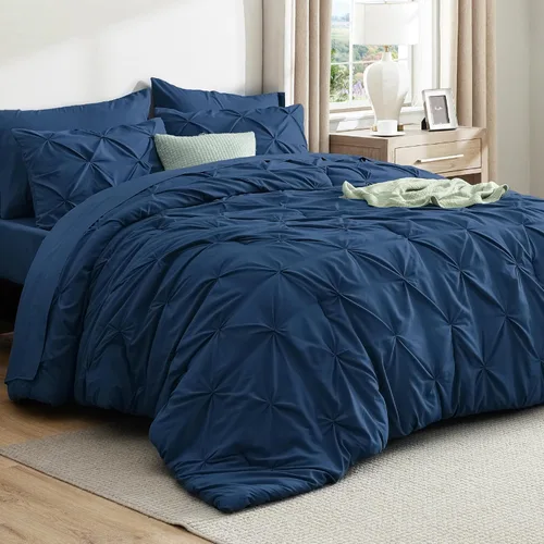 Miniatura 66 de Bedsure - Juego de edredón tamaño matrimonial verde azulado - Juego de ropa de cama tamaño matrimonial en una bolsa de 7 piezas, juego de cama 14