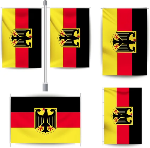 Miniatura 2 de YongFoto Bandera de águila de Alemania de 1 x 1.5 pies, bandera alemana para celebraciones al aire libre, hogar, jardín, porche, fiesta, banderas