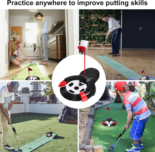Miniatura 4 de Copa de retorno automática de pelota de golf, máquina de poner práctica automática, ayuda para entrenamiento de taza de golf, regreso