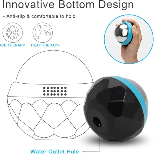 Miniatura 5 de Coolrunner Bola de rodillo de masaje frío, bola de masaje frío criosfera, terapia de calor y alivio de terapia de frío con núcleo de gel frío, ayuda