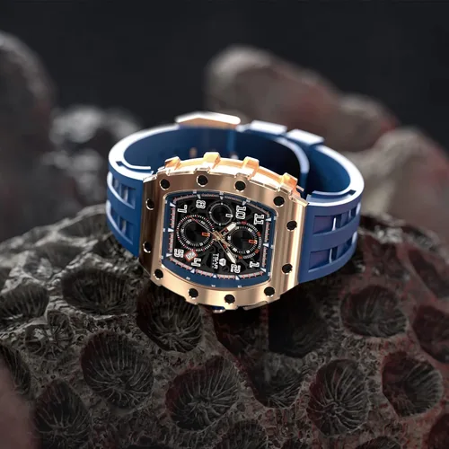 Miniatura 5 de TSAR BOMBA Relojes de lujo para hombre, Tonneau cuadrado, cristal de zafiro, movimiento de cuarzo japonés, 164.0ft, resistente al agua, diseño