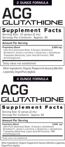 Miniatura 7 de Suplemento ACG Glutatión fuerza extra (Glutatión celular avanzado) de Results RNA, 2 onza