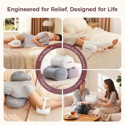 Miniatura 7 de Momcozy Almohada de rodilla para dormir de lado, espuma viscoelástica suave y diseño sin pellizcos, alivia el dolor de rodilla, piernas y ciática
