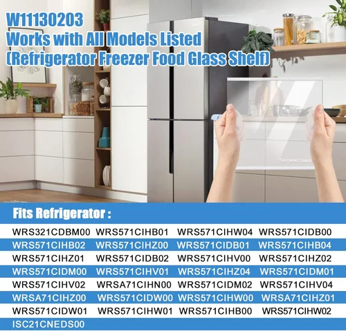 Miniatura 5 de 240350608 Reemplazo de vidrio para refrigerador, inserto de estante de vidrio compatible con Frigidaire Kenmore, White-Westinghouse, Crosley