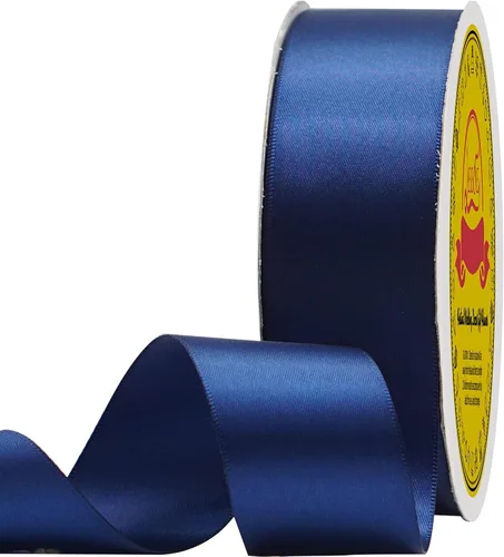 Miniatura 56 de Cinta de satén blanca antigua de doble cara de 1-1/2 pulgadas x 50 yardas, cinta de poliéster para envolver regalos, día de San Valentín, bodas