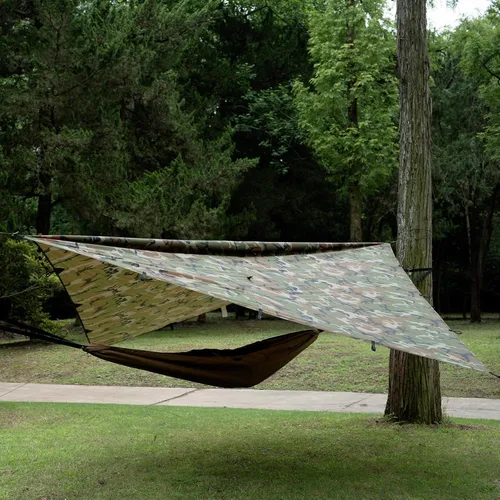 Miniatura 9 de FREE SOLDIER Lona impermeable portátil multifuncional para exteriores, camping, viajes; toldo de mochilero, refugio contra la lluvia Camuflaje 10 ×