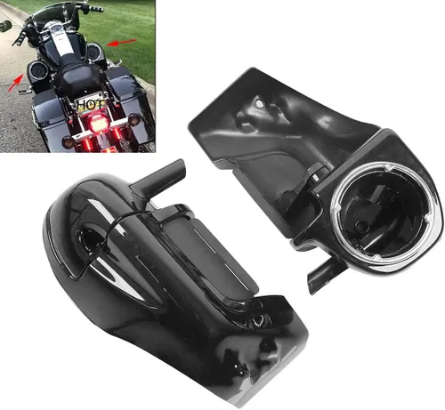 Miniatura 8 de XFMT Motorcycles Carenadura inferior ventilada en negro vívido para piernas con caja de altavoces y rejillas para Harley Touring enfriada por aire