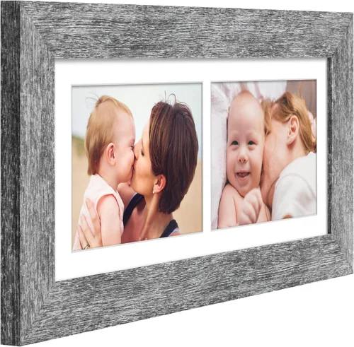 Miniatura 541 de Marcos de Fotos Collage de 13.5X15.5 con 7 Aberturas para Fotos de 4X6, Marco de Fotos Múltiples con Paspartú para Decoración de Pared, Grano