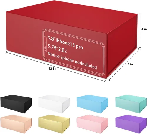 Miniatura 2 de Caja de regalo de 12" x 6" x 4" con tapa de cierre magnético, cajas de regalo para regalos, caja de regalo de dama de honor, caja bonita, caja