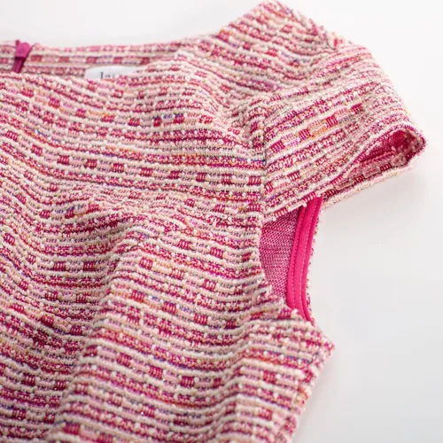 Miniatura 8 de JASAMBAC Vestidos de trabajo de verano para mujer, estilo vintage de los años 50, acampanados, vestido de tweed, vestido midi para iglesia, trajes