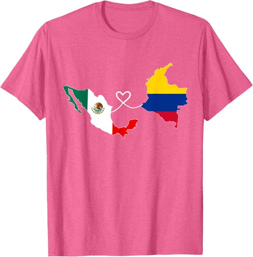 Miniatura 35 de Camiseta Half Colombian Half Mexican Flag Map DNA Mexico Colombia